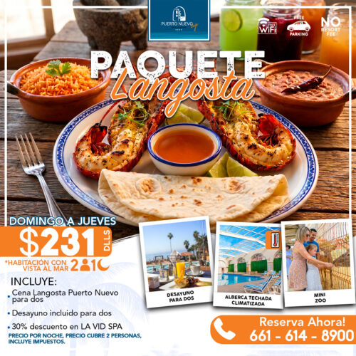 Paquete Langosta Puerto Nuevo Hotel 2026